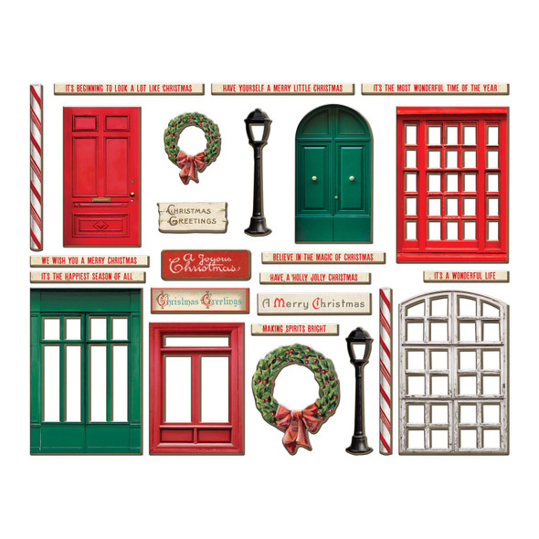 OakridgeStores.com | Tim Holtz - Christmas Idea-ology Baseboard Frames - Chipboard Embellishments - TH94444 040861944440