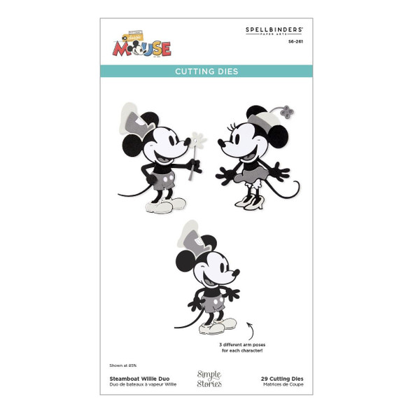 OakridgeStores.com | Spellbinders - Steamboat Willie Duo - Etched Dies - Say Cheese Classic Mouse - S6-261 810176106006