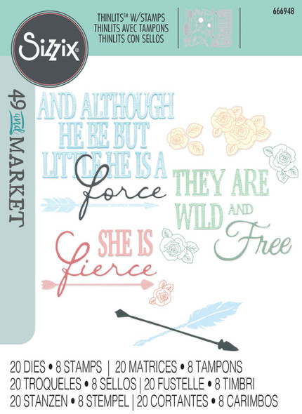OakridgeStores.com | Sizzix - Forces Of Nature - Thinlits Die & Stamp Set by 49 & Market - 666948 630454292425
