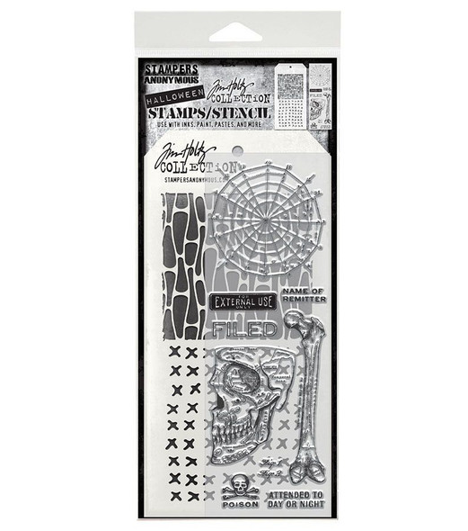 OakridgeStores.com | Tim Holtz - Stampers Anon - Anatomy - Mixed Media Stamp and Stencil Set - THMM197