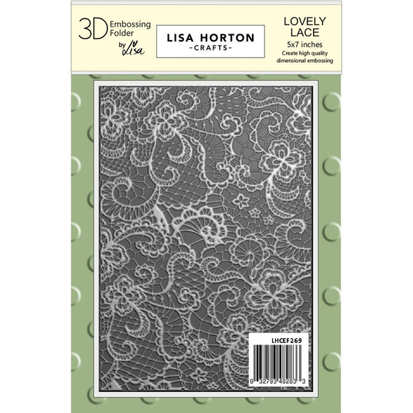 OakridgeStores.com | Lisa Horton Crafts - Lovely Lace - 3D Embossing Folder 5 x 7 inches - LHCEF269 632793482833