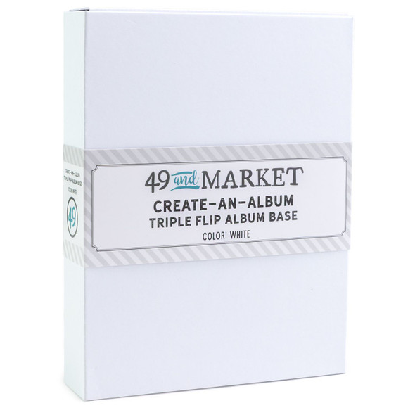 OakridgeStores.com | 49 and Market - White Create-An-Album Triple Flip Album Base - Album Base for Scrapbooking - CAA-32857 786724932857