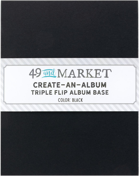 OakridgeStores.com | 49 and Market - Create-An-Album Triple Flip Album Base - Black - Interactive Scrapbook Album Base - CAA-32864 786724932864
