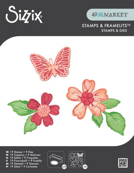 OakridgeStores.com | Sizzix - Sweet Sprigs - Clear Stamps with Framelits Dies by 49 & Market - 667063 630454293811