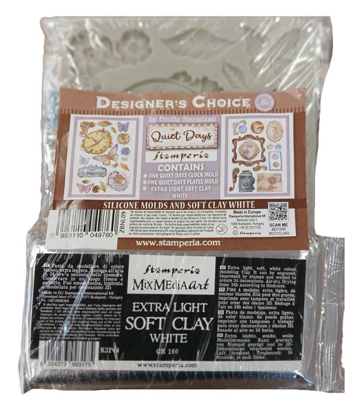 OakridgeStores.com | Stamperia Intl - Quiet Days - Silicone Moulds A5 2pk & Soft Clay Bundle - ZBNL09