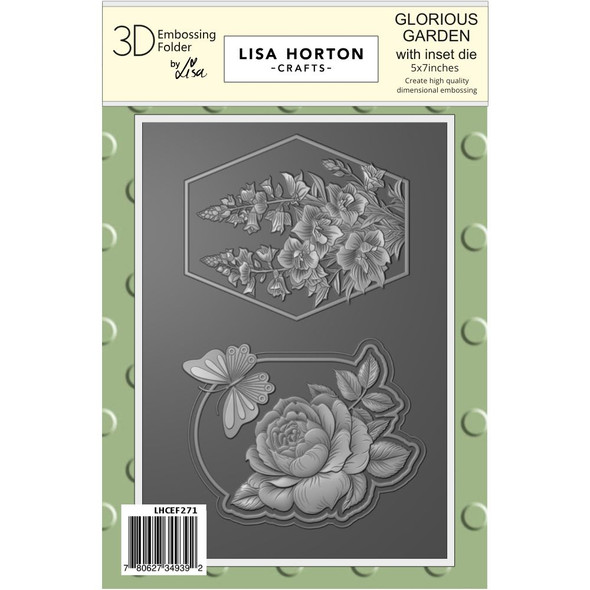 OakridgeStores.com | Lisa Horton Crafts - Glorious Garden - Embossing Folder and Die Set, 5 x 7 inches - LHCEF271 780627349392