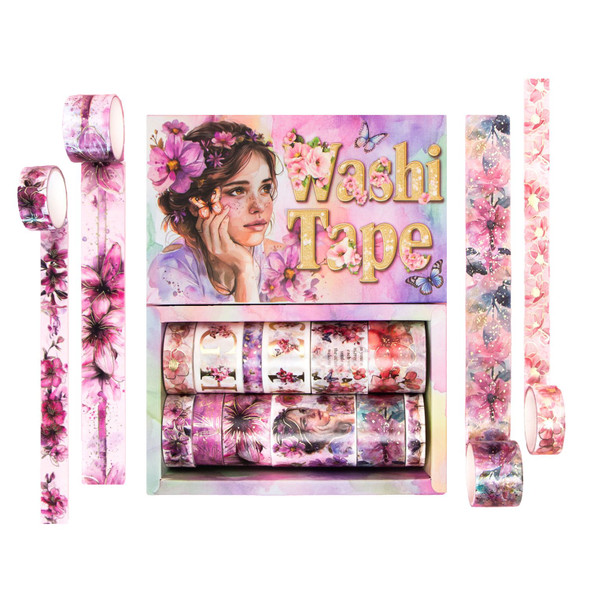 OakridgeStores.com | Ieebee Tapes - Floral Whispers: Golden Garden - Washi Tape Set, 12 Rolls - JY1089 603563809327