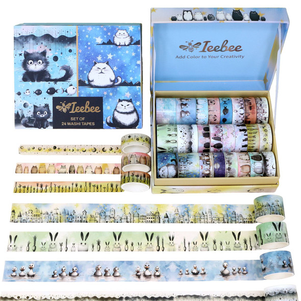 OakridgeStores.com | Ieebee Tapes - Adorable Adventures - Washi Tape Set, 24 Rolls - JY1018 603563808986