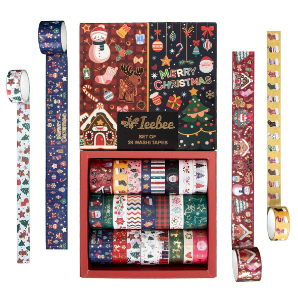 OakridgeStores.com | Ieebee Tapes - Christmas Wishes - Washi Tape Set, 24 Rolls - JY1098 603563809570