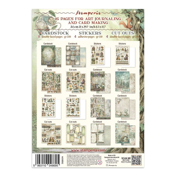 OakridgeStores.com | Stamperia Intl - Herbarium Silvae - Junk Journal Stickers, Cut-Outs & Backgrounds - SBJK09