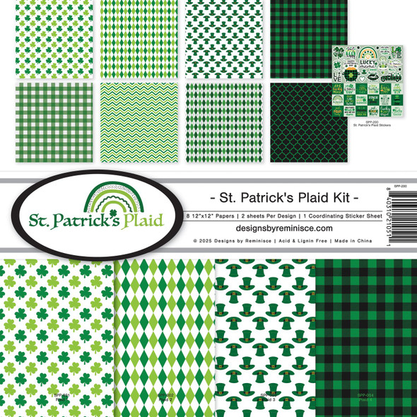 OakridgeStores.com | Reminisce - St. Patrick's Plaid - Collection Kit 12 x 12 inches - SPP-200 840310210511