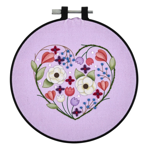 OakridgeStores.com | Bucilla - Peaceful Floral - Stamped Embroidery Kit, 6-Inch Round - 49226E 046109492261