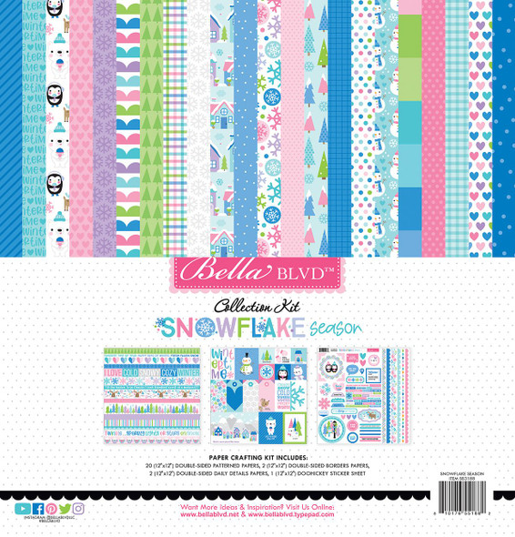 OakridgeStores.com | Bella Blvd - Snowflake Season - Collection Kit 12 x 12 with Stickers - BB3188 810176551882