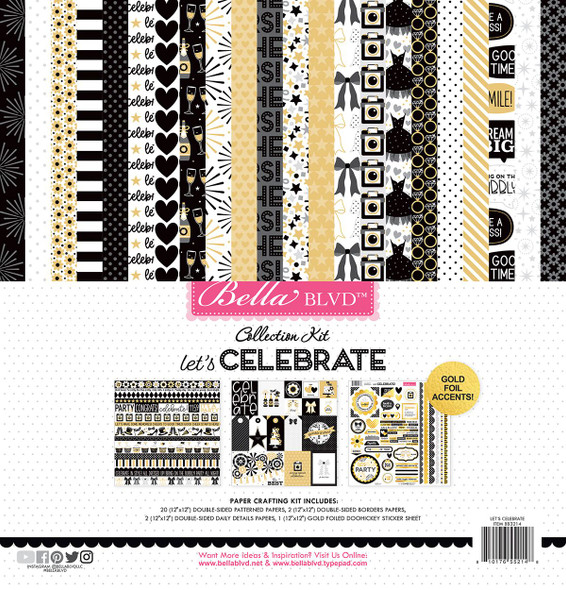 OakridgeStores.com | Bella Blvd - Let's Celebrate! - Collection Kit 12 x 12 with Stickers - BB3214 810176552148