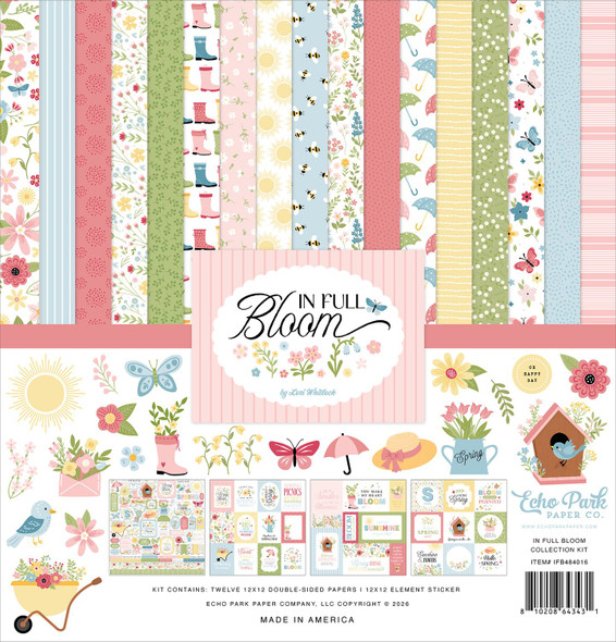OakridgeStores.com | Echo Park Paper - In Full Bloom - Collection Kit - 12 x 12 inches - IFB484016 810208643431