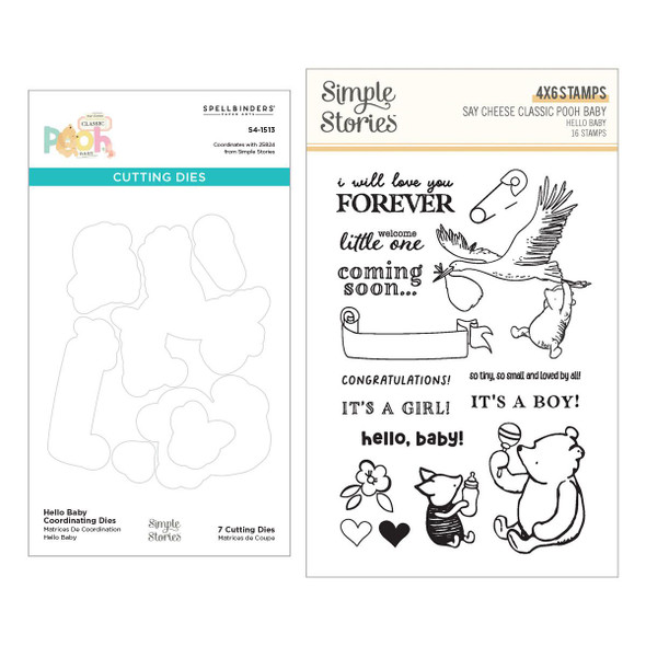OakridgeStores.com | Simple Stories - Hello Baby - Stamp & Die Bundle - Say Cheese Classic Pooh Baby - BD-1042 810176109793
