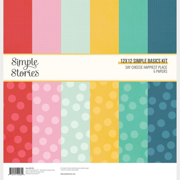 OakridgeStores.com | Simple Stories - Say Cheese Happiest Place - Simple Basics Kit 12 x 12 inches - 26216 810191522805