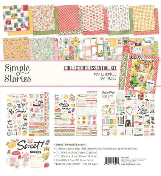 OakridgeStores.com | Simple Stories - Pink Lemondade - 12x12 Collector's Essential Kit - 26301 810191523048