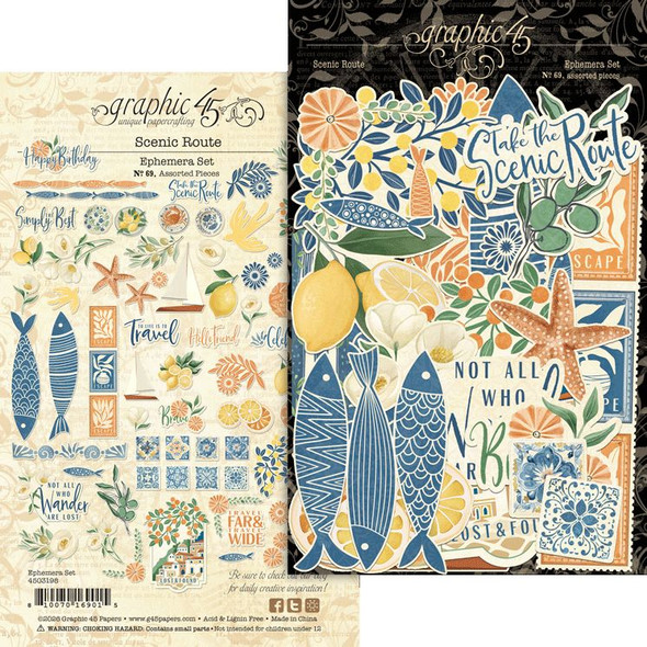 OakridgeStores.com | Graphic 45 - Scenic Route - Ephemera Set - 4503198 810070169015