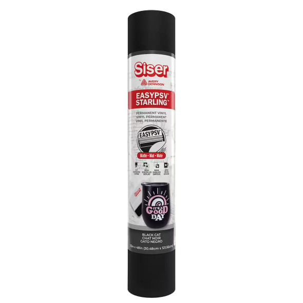 OakridgeStores.com | Siser - EasyPSV Starling Matte Adhesive Vinyl Roll - Black Cat - 4 feet - MIPEPSVM124802 810078552208