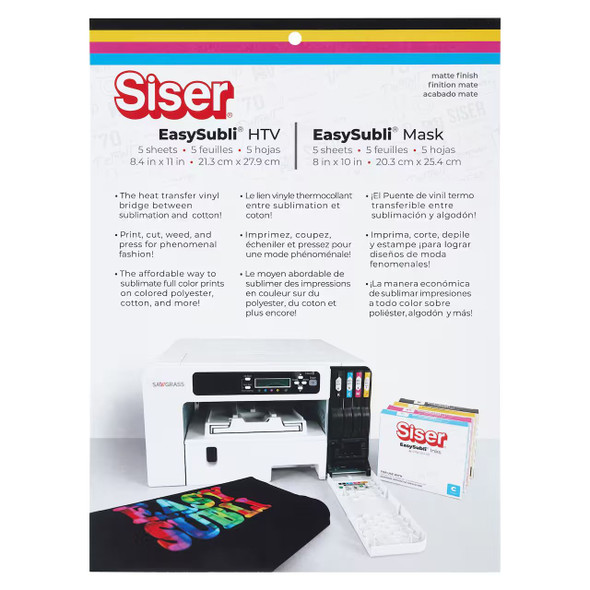OakridgeStores.com | Siser - EasySubli Sublimation HTV & Mask Bundle - 5 Sheets Each - MIESUBPACK8411 850004073964