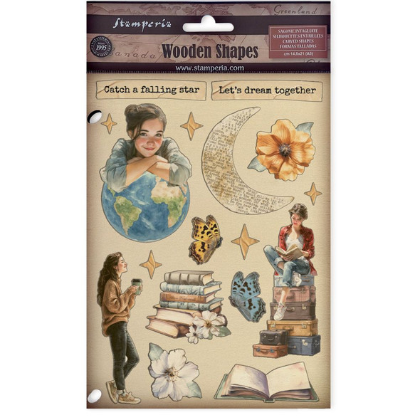 OakridgeStores.com | Stamperia Intl - Secret Diary - Stamperia Wooden Shapes A5 - Craft Embellishments - KLSP196