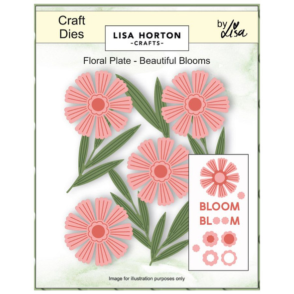 OakridgeStores.com | Lisa Horton Crafts - Beautiful Blooms Floral - Plate Die Set - LHCCD340 780627350138