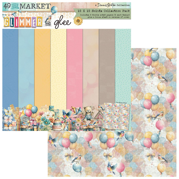 OakridgeStores.com | 49 and Market - Glimmer and Glee - Solids Collection Pack 12 x 12 Paper - DGG-35971 786724935971