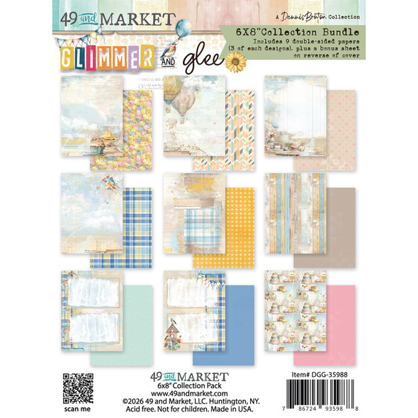 OakridgeStores.com | 49 and Market - Glimmer and Glee - Collection Pack 6 x 8 Paper - DGG-35988 786724935988