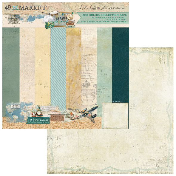 OakridgeStores.com | 49 and Market - Travel Diaries - Solids Collection Pack 12 x 12 Paper - MTD-35759 786724935759