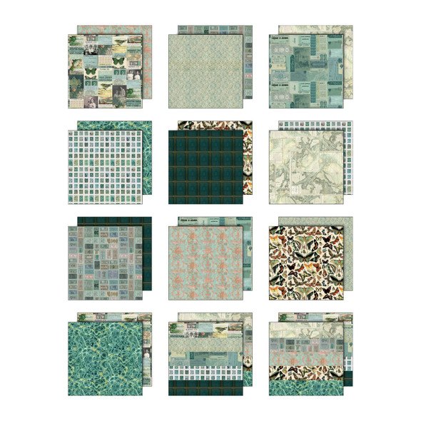 OakridgeStores.com | Tim Holtz - Palette Collection: Teal - Idea-ology Double-Sided Cardstock 12 x 12, 12 Sheets - TH94461 040861944617