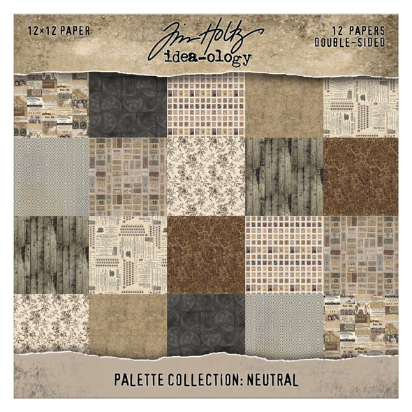 OakridgeStores.com | Tim Holtz - Palette Collection: Neutral - Idea-ology Double-Sided Cardstock 12 x 12, 12 Sheets - TH94459 040861944594