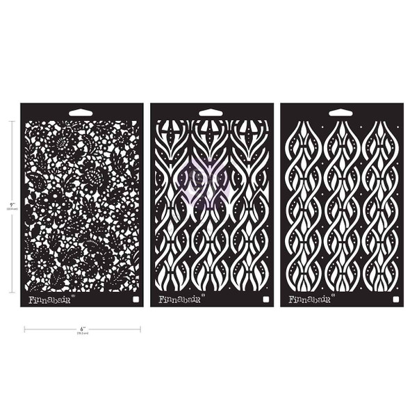 OakridgeStores.com | Art Alchemy - Victorian Tiles - Finnabair Art Alchemy Stencil Set 3/Pkg - 951726 655350951726