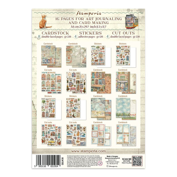 OakridgeStores.com | Stamperia Intl - Art of Traveling - Junk Journal Stickers, Cut-Outs & Backgrounds - SBJK18