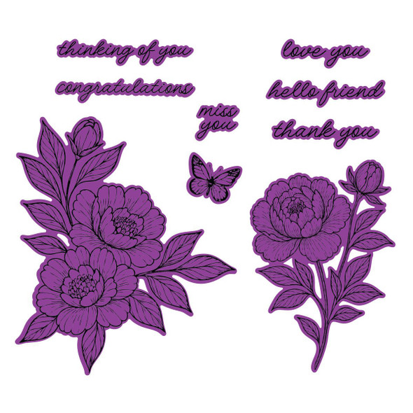 OakridgeStores.com | Spellbinders - Sketched Peonies - Etched Dies by Simon Hurley - S7-286 810205712246