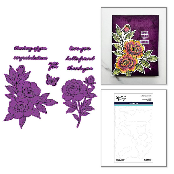 OakridgeStores.com | Spellbinders - Sketched Peonies - Etched Dies by Simon Hurley - S7-286 810205712246