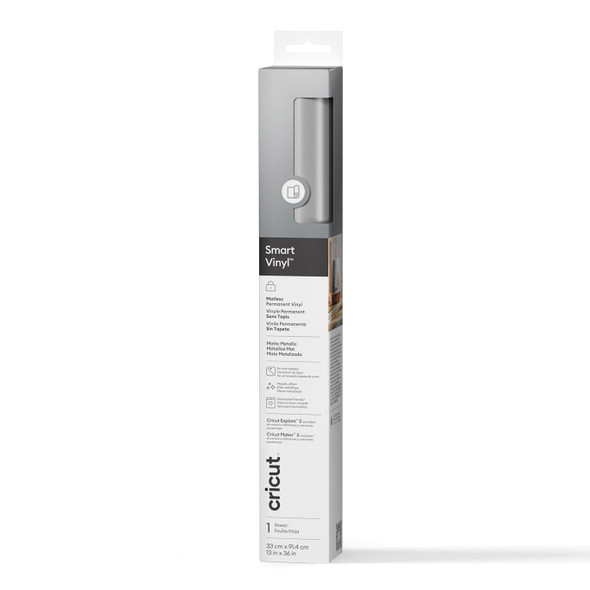 OakridgeStores.com | Cricut - Silver Matte Metallic - Smart Vinyl Permanent, Matless, 3 ft - 2011611