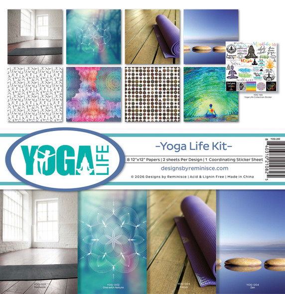 OakridgeStores.com | Reminisce - Yoga Life - Scrapbook Paper Collection Kit 12 x 12 inches - YOG-200 840310210825