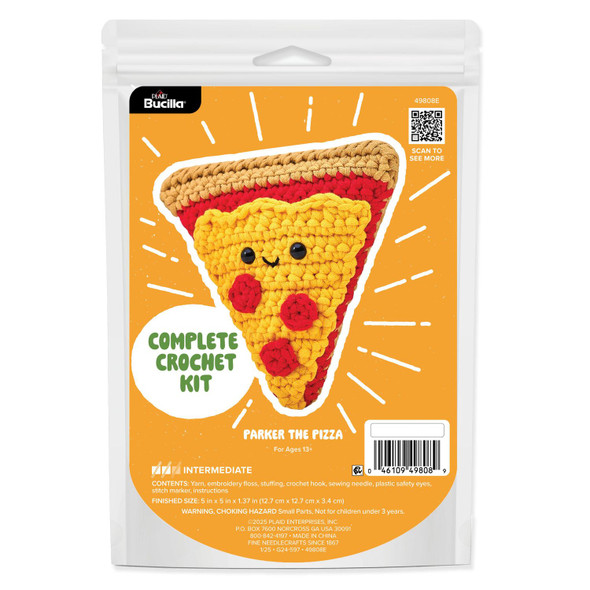 OakridgeStores.com | Bucilla - 5" Parker The Pizza - Amigurumi Kit - 49808E 046109498089