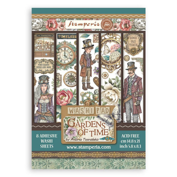 OakridgeStores.com | Stamperia Intl - Gardens of Time - A5 Washi Paper Pad, 8 Sheets - SBW32