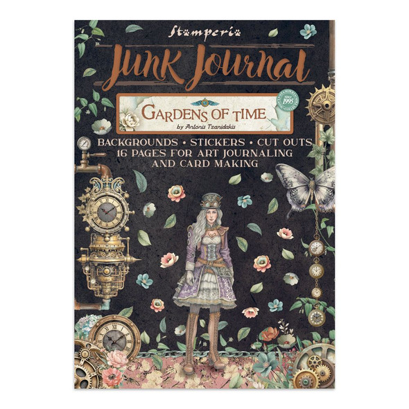 OakridgeStores.com | Stamperia Intl - Gardens of Time - Junk Journal Stickers, Cut-Outs & Backgrounds - Paper Pack - SBJK17