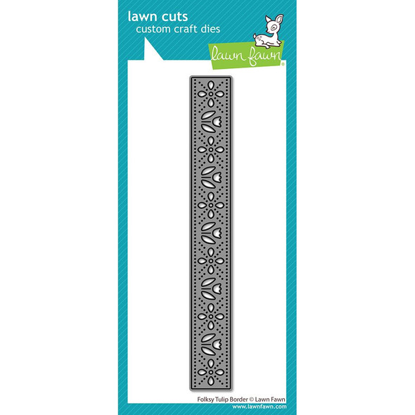 OakridgeStores.com | Lawn Fawn - Folksy Tulip Border - Lawn Cuts Custom Craft Dies - LF4091 783385668859