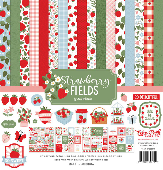 OakridgeStores.com | Echo Park Paper - Strawberry Fields - Collection Kit 12 x 12 - SF503016 810208647729