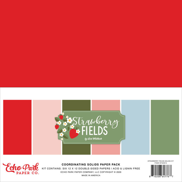 OakridgeStores.com | Echo Park Paper - Strawberry Fields - Solids Kit 12 x 12 - SF503015 810208647767