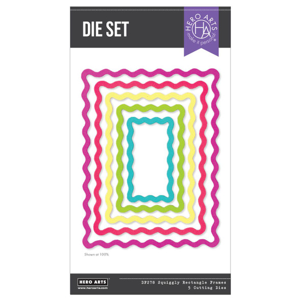 OakridgeStores.com | Hero Arts - Squiggly Rectangle Frames - Die Set - DF278 085700950879