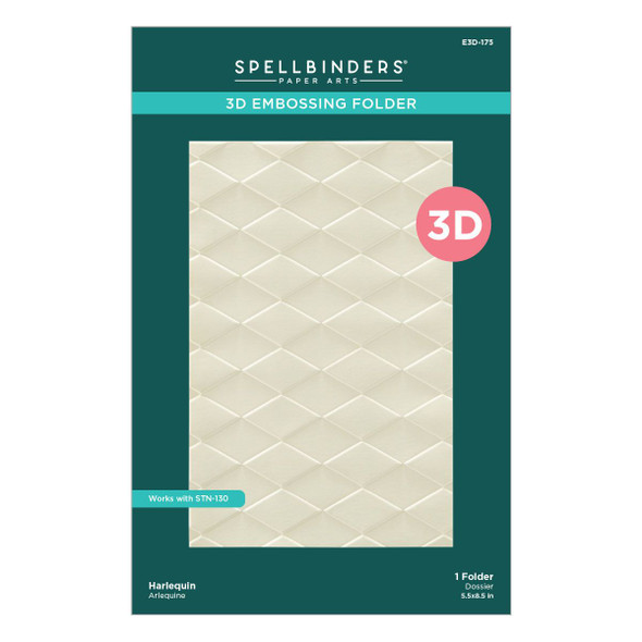 OakridgeStores.com | Spellbinders - Harlequin - 3D Embossing Folder - Checkmate Collection - E3D-175 810205712116