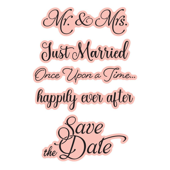 OakridgeStores.com | Spellbinders - Wedding Sentiments - Press + Foil Plate & Die Set - Classic Mouse Wedding - BP-367 810205712291