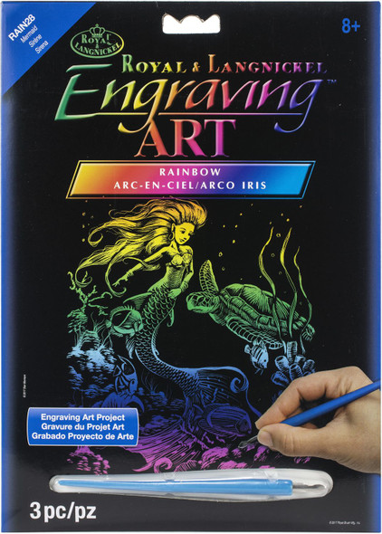 OakridgeStores.com | Royal Langnickel - Mermaid - Rainbow Foil Engraving Art Kit - RAIN28