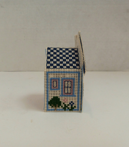 RESALE SHOP - VTG Handmade Needlepoint Blue and Pink Home Dollhouse - BABE-BLUEANDPINKHOME-NS5981