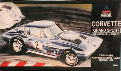 RESALE SHOP - ACCURATE '64 Corvette Grand Sport 1:24 Race Car Model Kit c1995 Sealed - PAER-ACM-5000-NOB7778